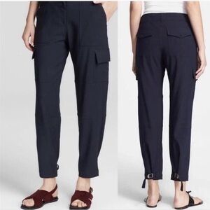 Theory Hannon Navy Blue High Rise Ankle Cargo Pants Sz 6